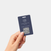 Strakke aangepaste ID-badge – Logo en scanbare QR Badge (Handheld)