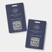 Strakke aangepaste ID-badge – Logo en scanbare QR Badge (Voor- en achterkant)
