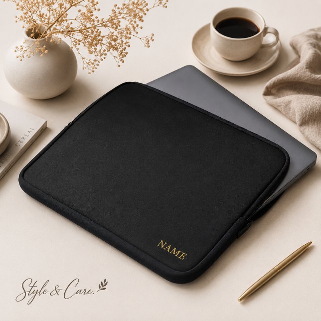 Strakke aangepaste ontwerpnaam laptop sleeve (Sleek Custom Design Name Laptop Sleeve)