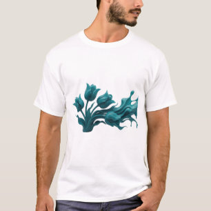Strakke ABSTRACTE BLOEM Draagbare Kunst T-shirt