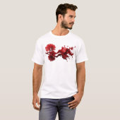 Strakke ABSTRACTE BLOEM Draagbare Kunst T-shirt (Voorkant volledig)