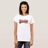 Strakke BLESSED Draagbare Kunst T-shirt (Voorkant volledig)