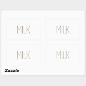 Strakke Bruine Melk Rechthoekige Sticker (Vel)