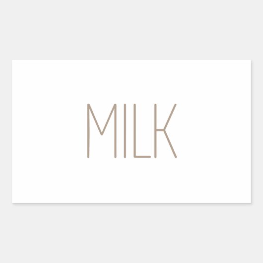Strakke Bruine Melk Rechthoekige Sticker (Voorkant)