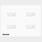 Strakke Bruine Suiker Rechthoekige Sticker (Vel)