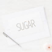 Strakke Bruine Suiker Rechthoekige Sticker (Envelop)
