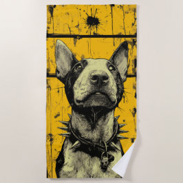Strakke Bull Terrier Pop Art Portret Strandlaken
