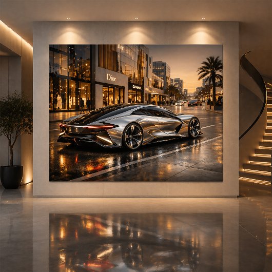 Strakke Concept Supercar Muurdecoratie Kaart