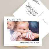 Strakke Eenvoudige Moderne Aangepaste Foto Baby Sh Briefkaart