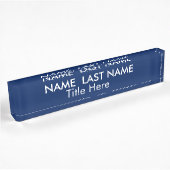 Strakke Eenvoudige Navy Blauwe Aangepaste Bureaubl Naambordje