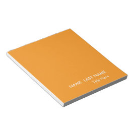 Strakke Eenvoudige oranje Aangepast Notitieblok