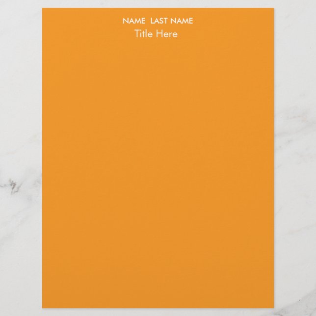 Strakke Eenvoudige oranje Aangepaste  Briefhoofd (Voorkant)
