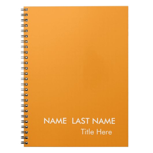 Strakke Eenvoudige oranje Aangepaste Notitieboek (Voorkant)