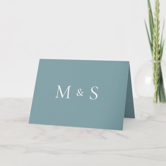Strakke Eenvoudige Turquoise Monogram Gevouwen Tro (Voorkant)