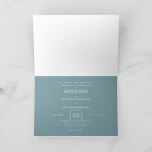 Strakke Eenvoudige Turquoise Monogram Gevouwen Tro (Binnen)
