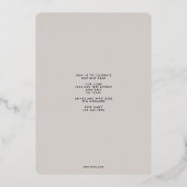 Strakke en Chic Afstuderen Folie Uitnodiging (Achterkant)