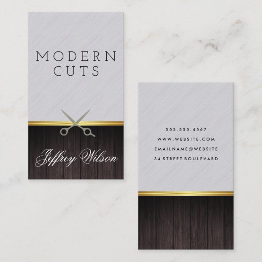 Strakke en Moderne Kapper Visitekaartje (Voorkant / Achterkant)
