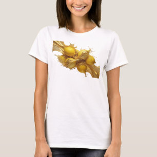 Strakke en stijlvolle oranje abstracte citroenen k t-shirt