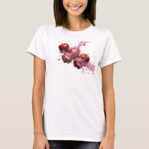 Strakke en stijlvolle roze abstracte appel artisti t-shirt
