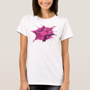 Strakke en stijlvolle roze abstracte bollen t-shirt