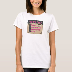 Strakke en stijlvolle roze COFFIE SPEEL MET HOND T-shirt