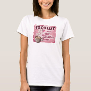 Strakke en stijlvolle roze COFFIE WERK ECHTE MISDA T-shirt