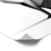 Strakke Geometrische Origami Vosprint Poster (Hoek)