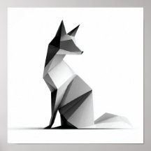 Strakke Geometrische Origami Vosprint
