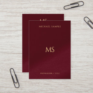 Strakke Gouden Tekst Monogram Verticaal Luxe Linne Visitekaartje