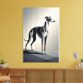Strakke Greyhound Geometrisch Canvas Afdruk (Insitu (Woonkamer))