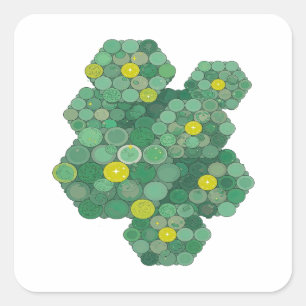 Strakke Groene GROENE MUNTEN EN STERREN Decal Ontw Vierkante Sticker