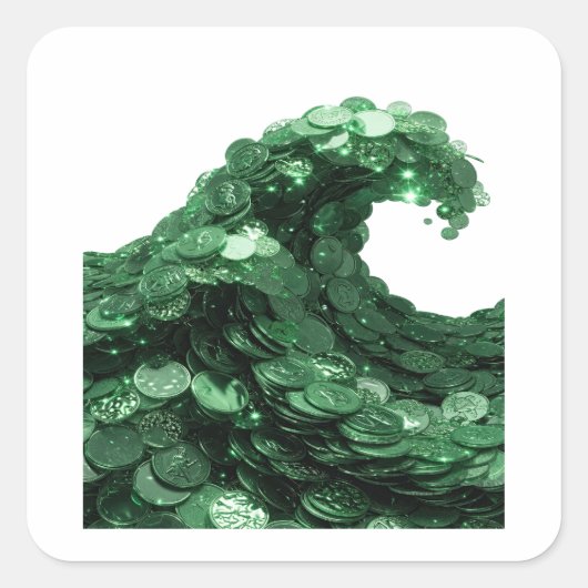 Strakke Groene GROENE MUNTEN GOLF Cadeau Sticker (Voorkant)