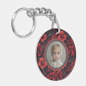 Strakke herdenkingssleutelhanger Aangepaste foto R Sleutelhanger (Voorkant Links)