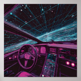 Strakke hightech-kunst: Digital Horizon Command De Poster
