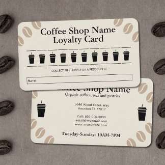 Strakke Loyaltycard voor Koffiezaak Visitekaartje