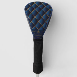 Strakke luxe marine & gouden geometrische zakelijk golfheadcover