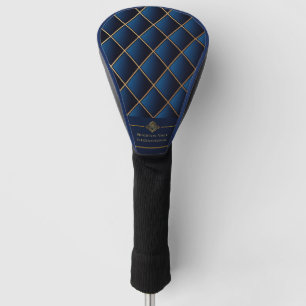 Strakke luxe marine & gouden geometrische zakelijk golfheadcover