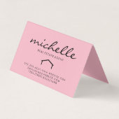 Strakke makelaar (roze) visitekaartje (Voorkant)