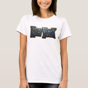 Strakke marine NEW YORK draagbare kunst T-shirt