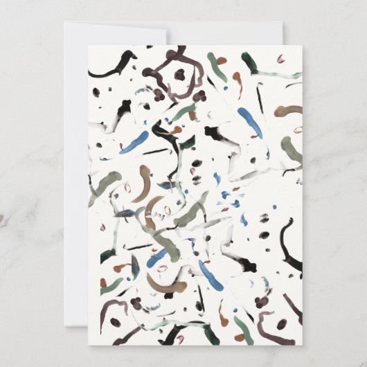 Strakke Moderne Abstracte Platte Uitnodigingen (Achterkant)