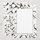 Strakke Moderne Abstracte Platte Uitnodigingen (Voorkant / Achterkant)