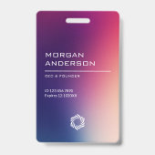 Strakke moderne  gradient ombre professioneel badge (Voorzijde)