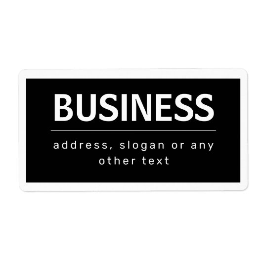 Strakke moderne merk- of bedrijfsnaam | Zwart & Wi Etiket (Voorkant)