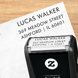 Strakke moderne typografie adresstempel zelfinktende stempel
