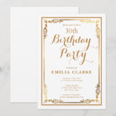Strakke moderne verjaardagsfeestuitnodigingen voor kaart (Voorkant / Achterkant)