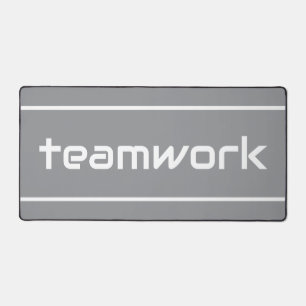 Strakke Moderne Witte TEAMWORK Strepen Op Lichtgri Bureaumat