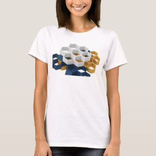 Strakke Navy ABSTRACTE KUNST Grafische T-shirt