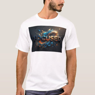 Strakke Navy FOCUSED Grafische T-shirt