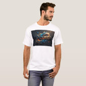 Strakke Navy FOCUSED Grafische T-shirt (Voorkant volledig)