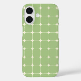 Strakke Neutrale Raster Minimalistische Saliegroen iPhone 16 Hoesje